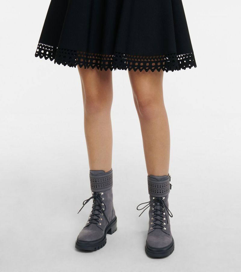Chunky Combat Boots with Thick Wool Socks