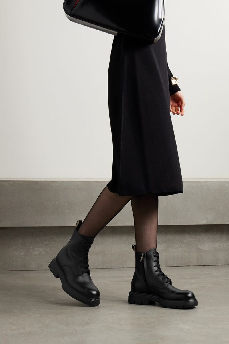 Combat Boots + Oversized Tote