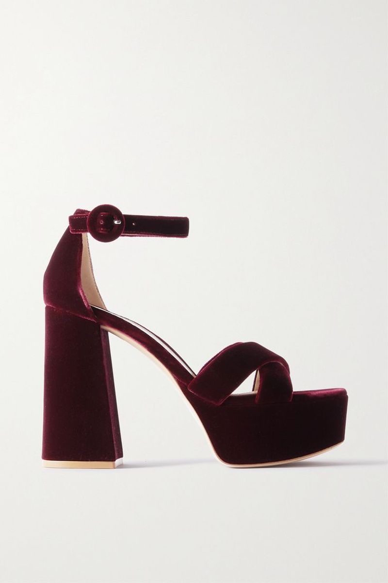 Velvet Platform Heels