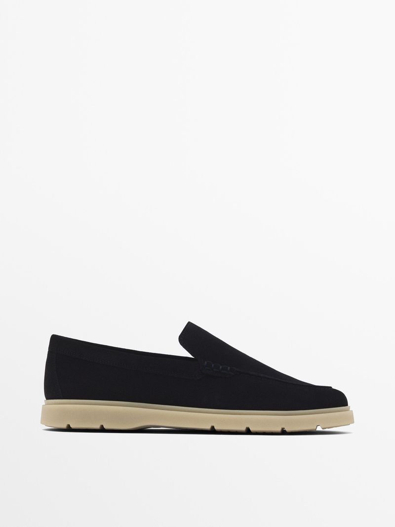 Split Leather Loafers – Blue