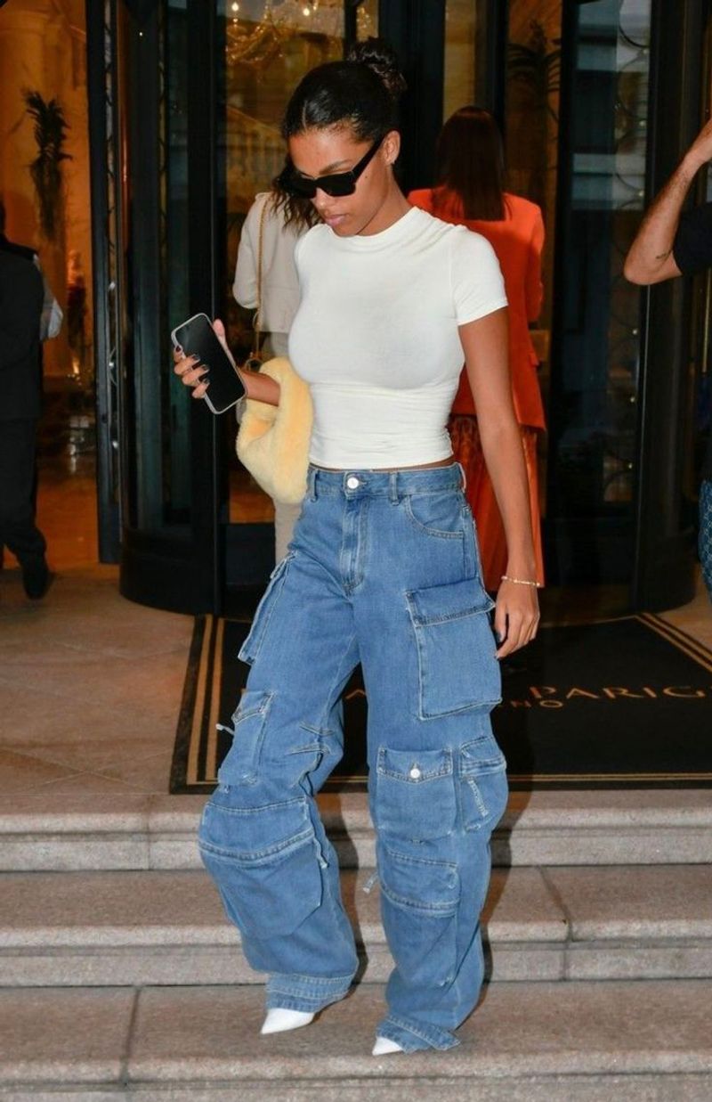Pointed Heels + Baggy Cargo Jeans
