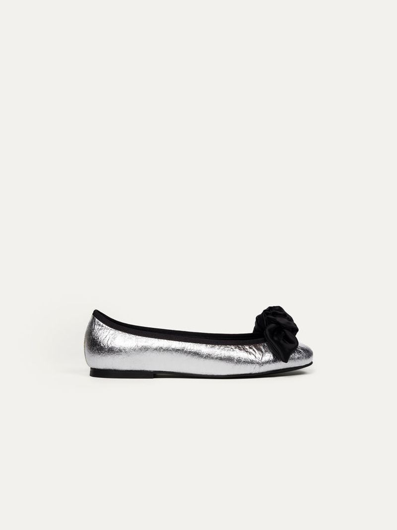 BIKKOU Vegan Leather Bow Flats