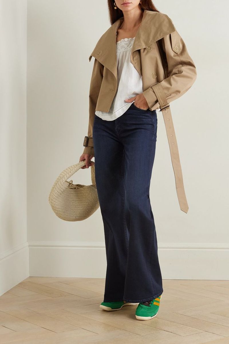 Distressed Denim → Tailored or Dark-Wash Jeans