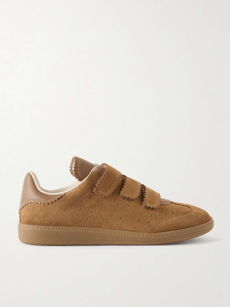 Isabel Marant Beth Leather-Trimmed Suede Sneakers