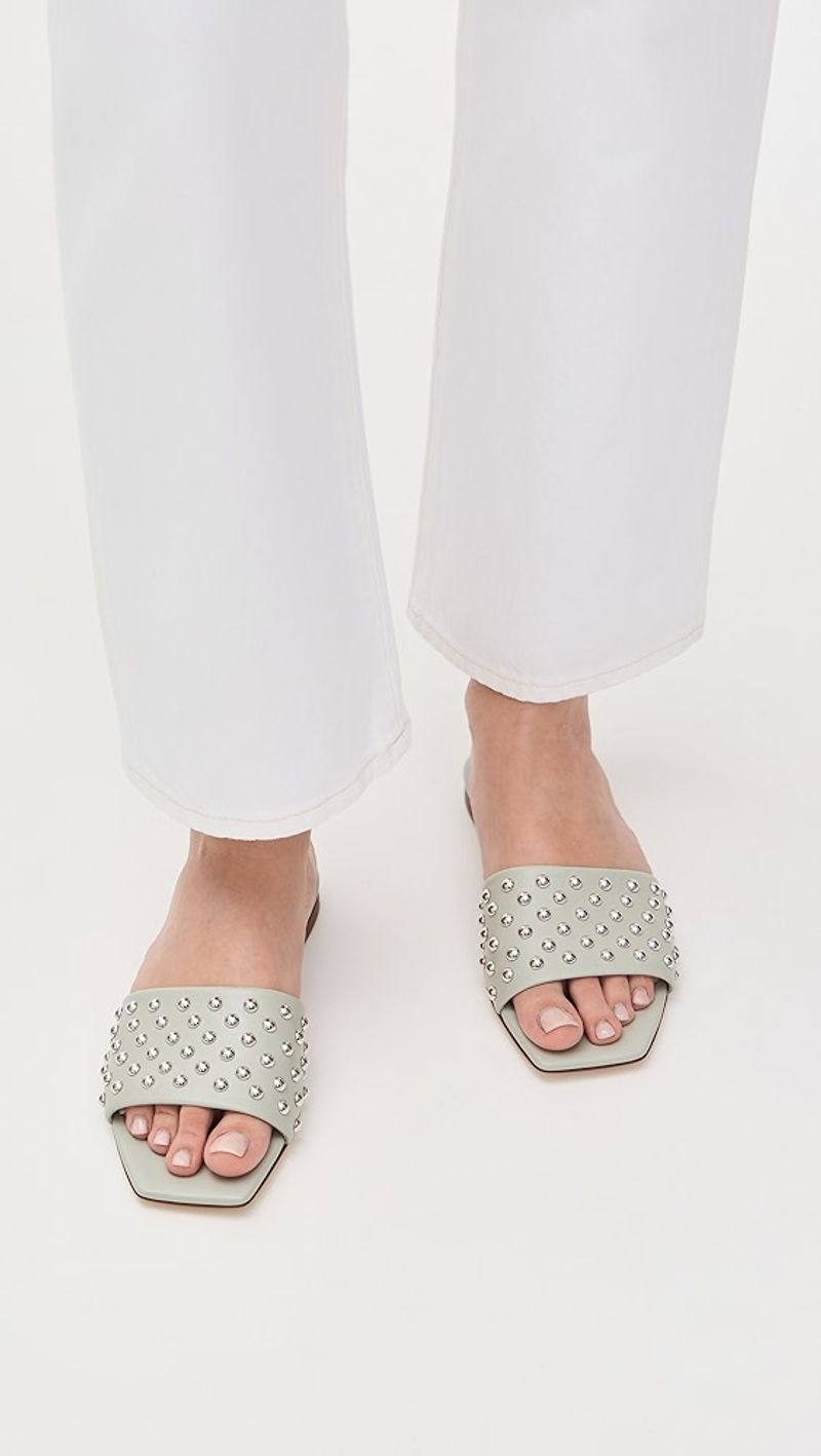 Aeyde Anna Studded Nappa Leather Cloud Sandals