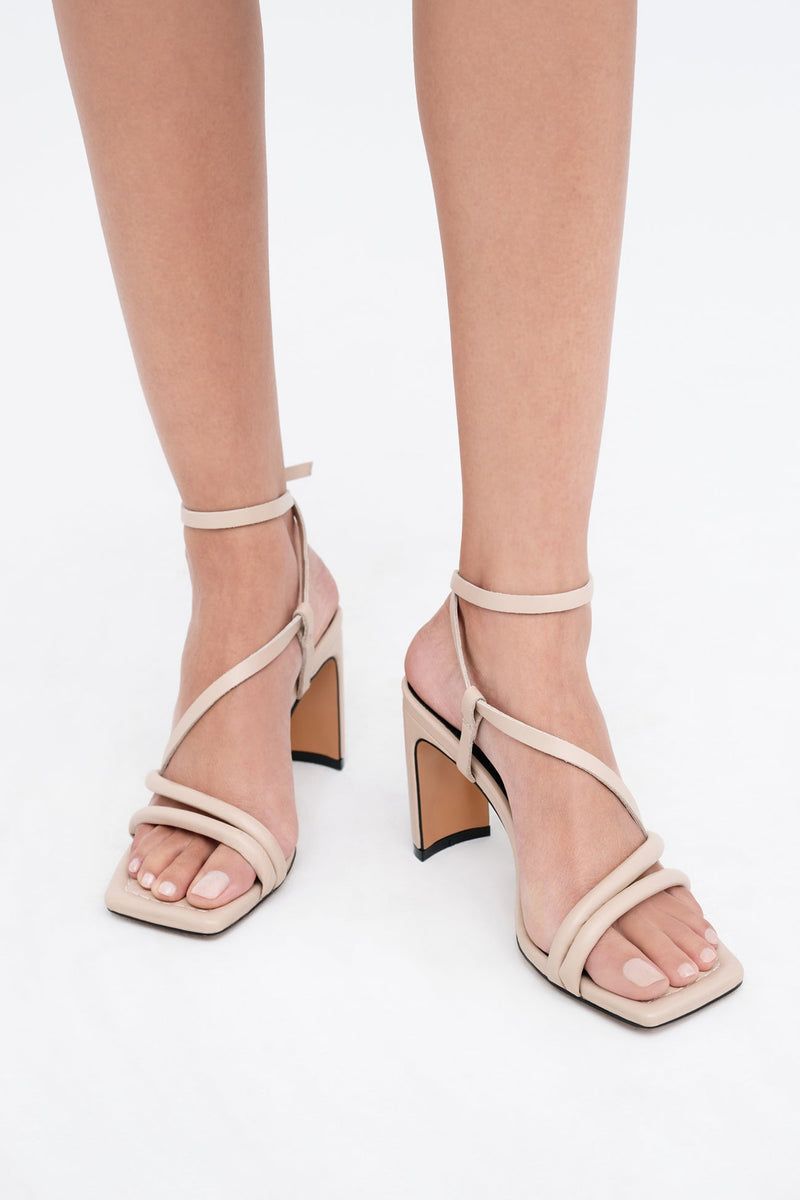 Square-Toe Sandals with Minimal Straps