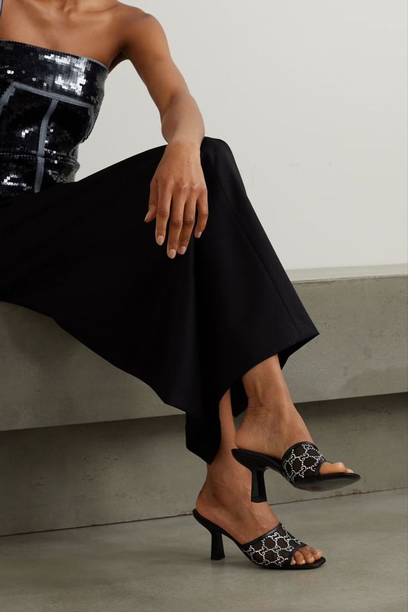 Square-Toe Heeled Mules