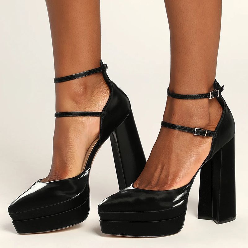 Chunky Platform Patent Leather Pump