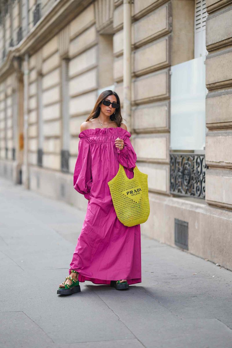 Bulky Wedges with Delicate Dresses