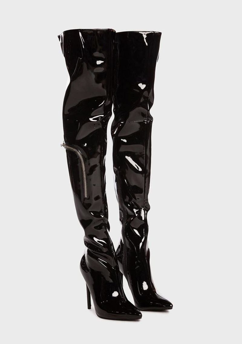 Dominatrix-Style Thigh-High Boots