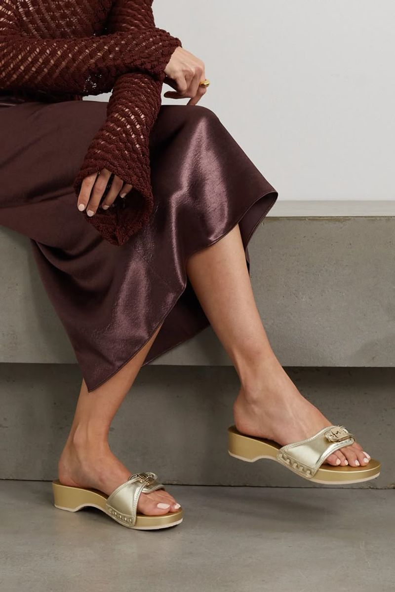 SCHOLL + ISSIMO Pescura Buckled Leather Clogs