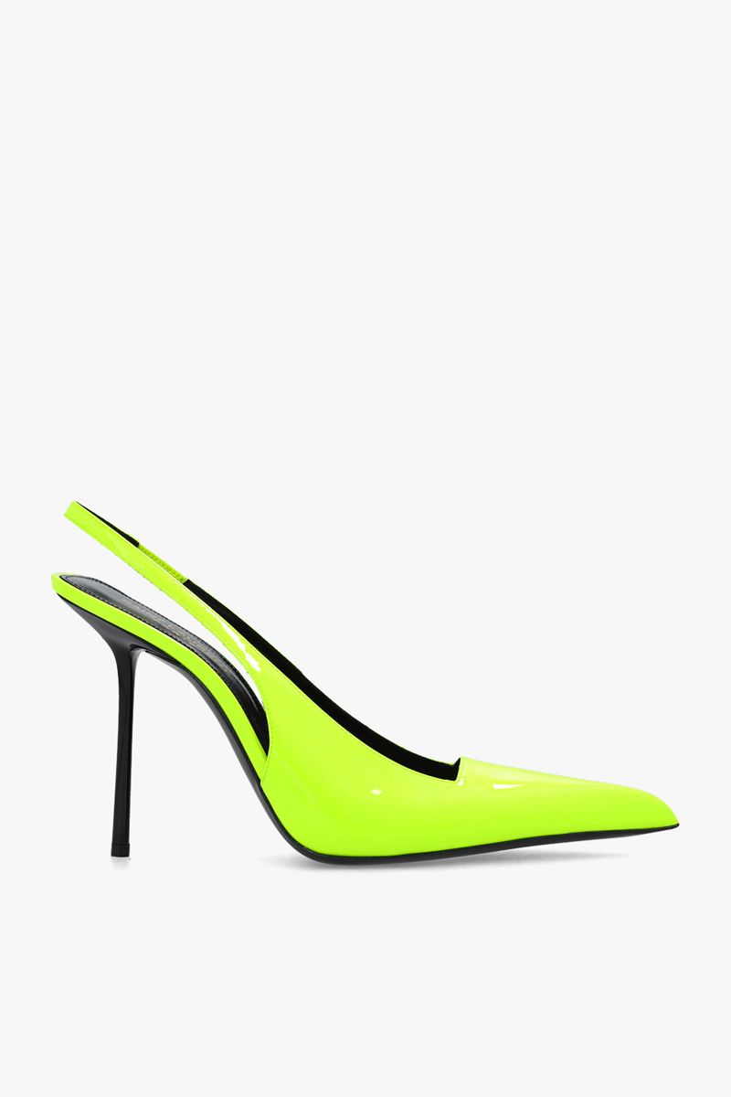 Neon Patent Slingback Kitten Heels