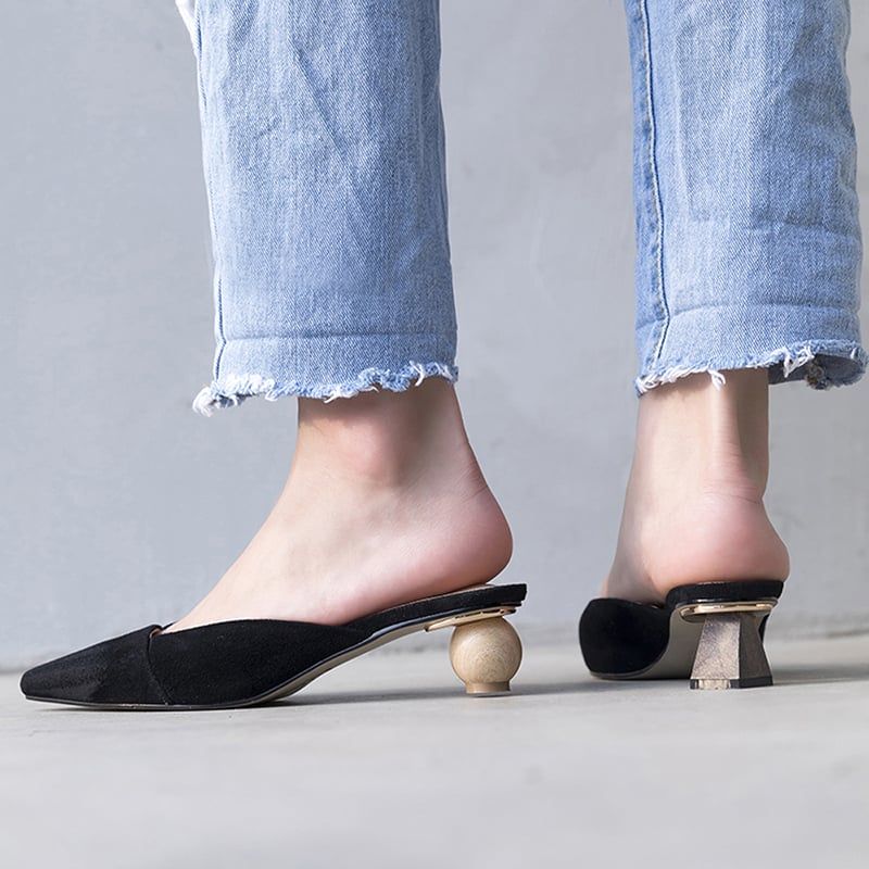 Sculptural Heels with Geometric Shapes