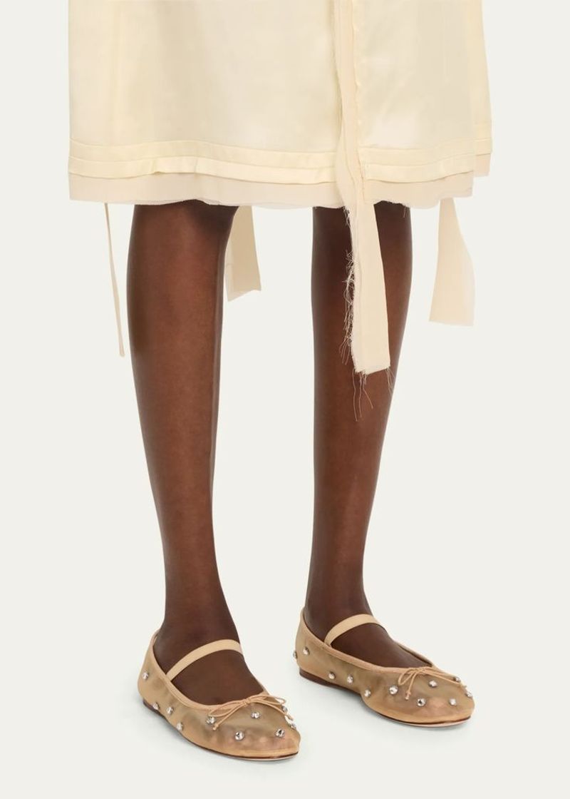 Loeffler Randall Leonie Crystal Mesh Ballet Flats