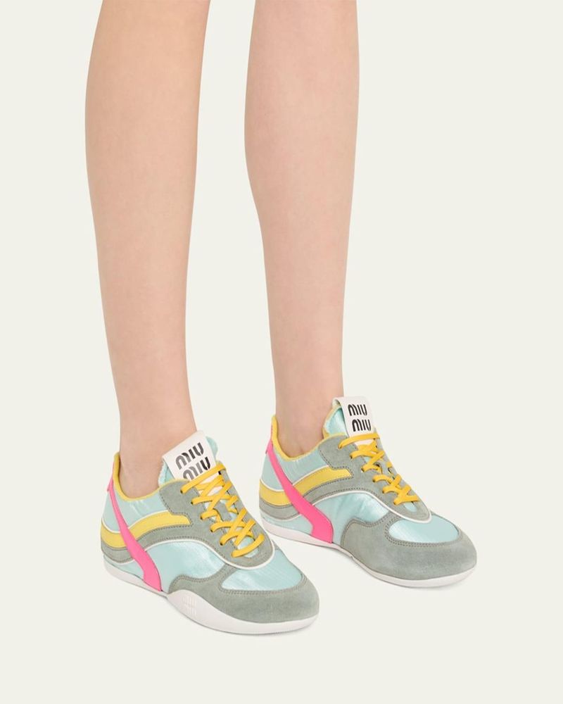 Miu Miu Colorblock Nylon Tech Runner Sneakers