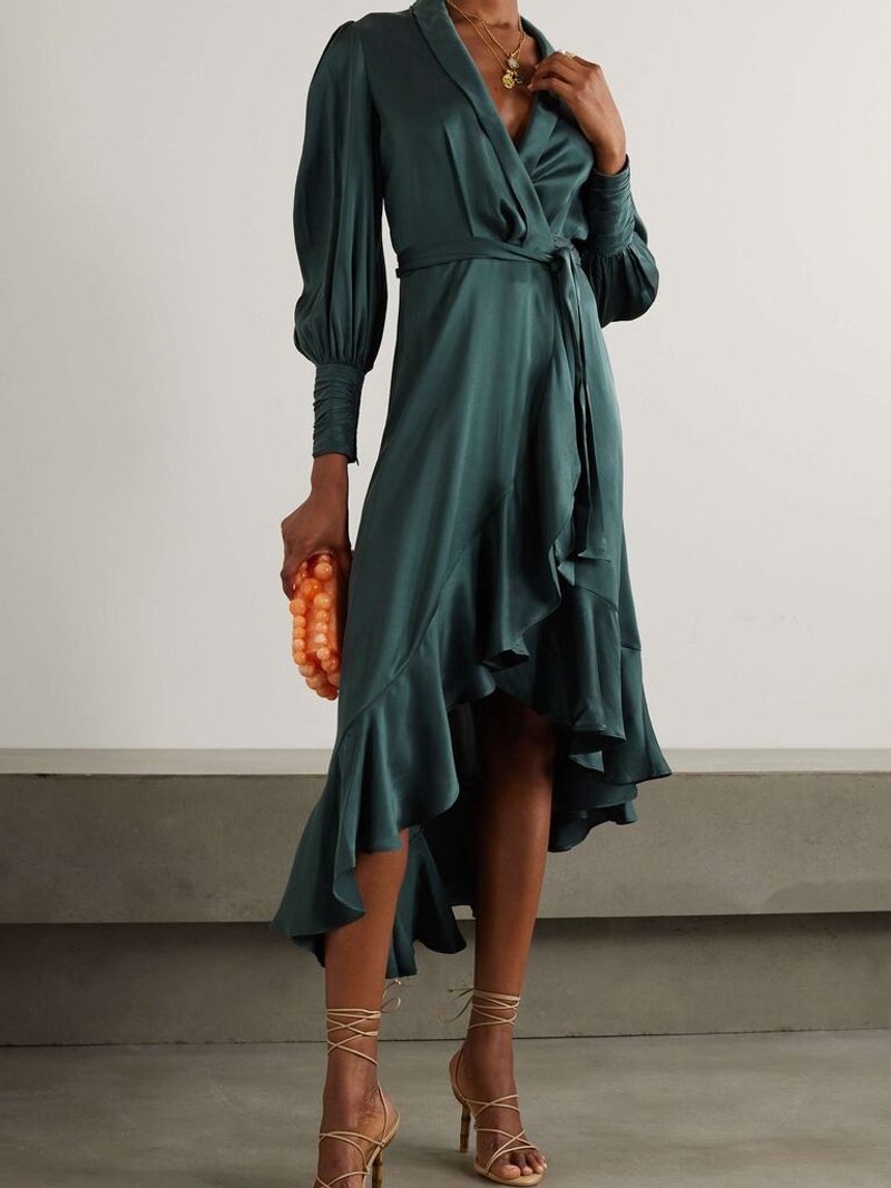 Wrap Dress in a Flowing Fabric