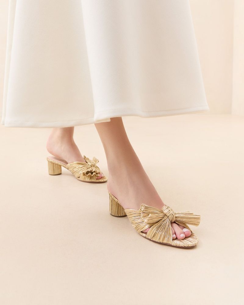 Loeffler Randall Emilia Pleated Woven Mules