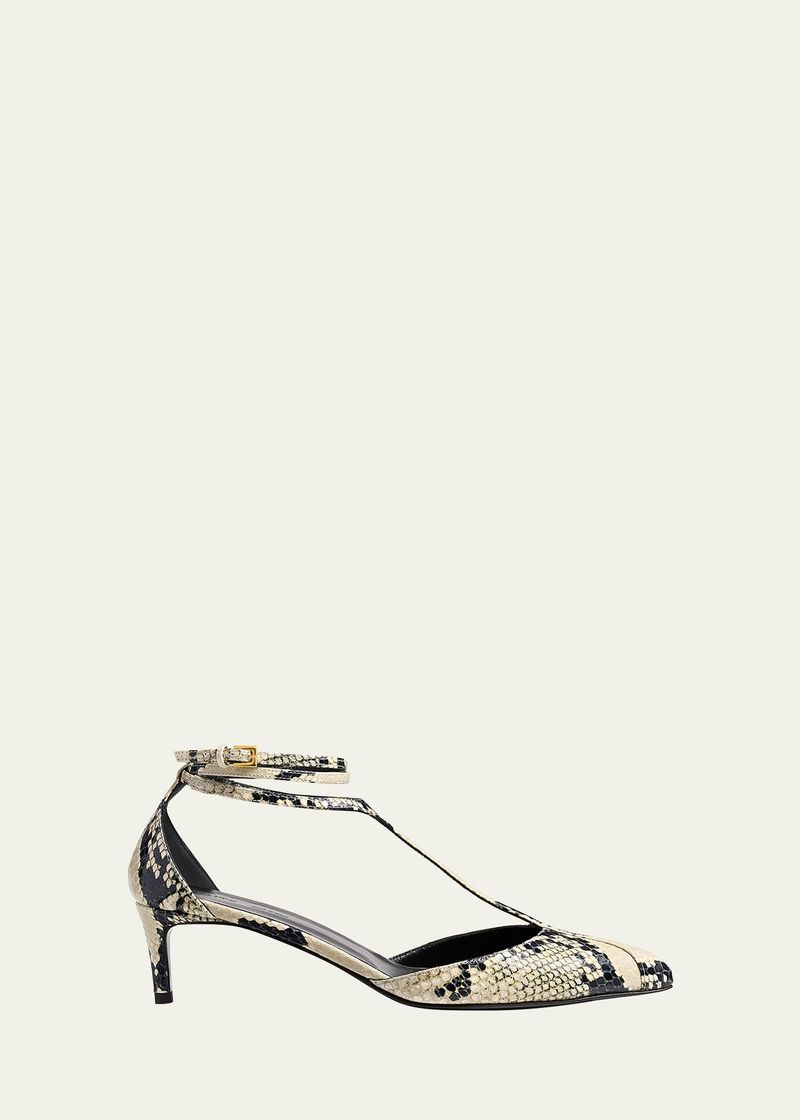 Khaite Mia Snake-Effect Leather Pumps
