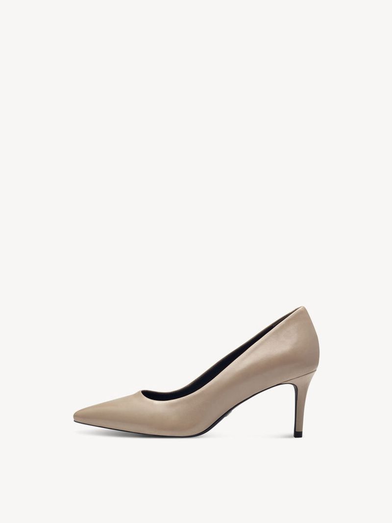 Tamaris Comfort Leather Pumps in Gold
