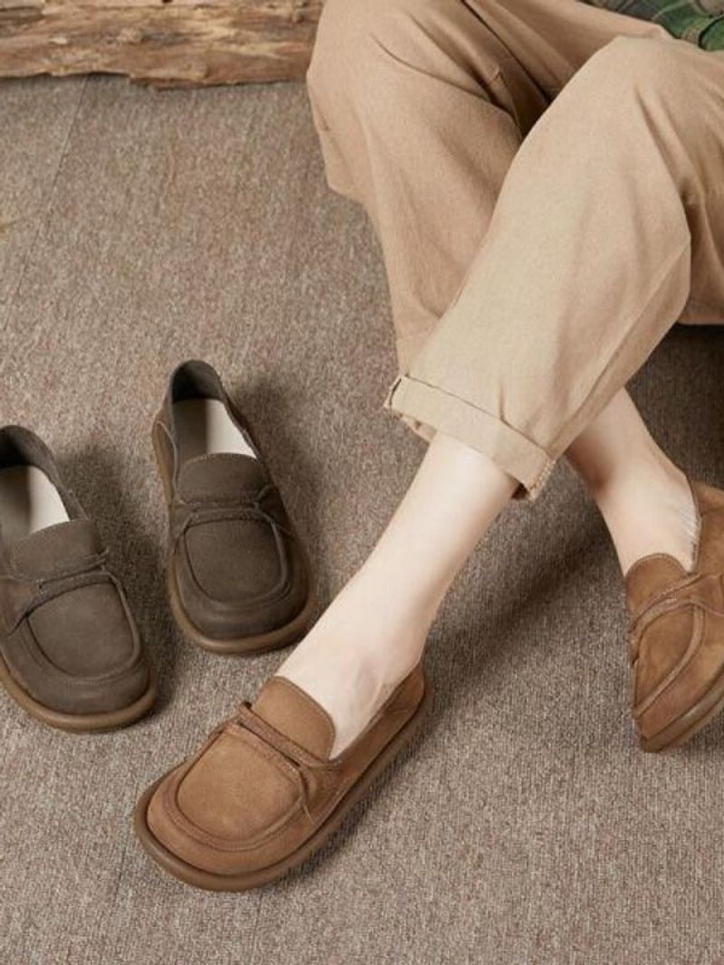 Low, Rounded-Toe Loafers