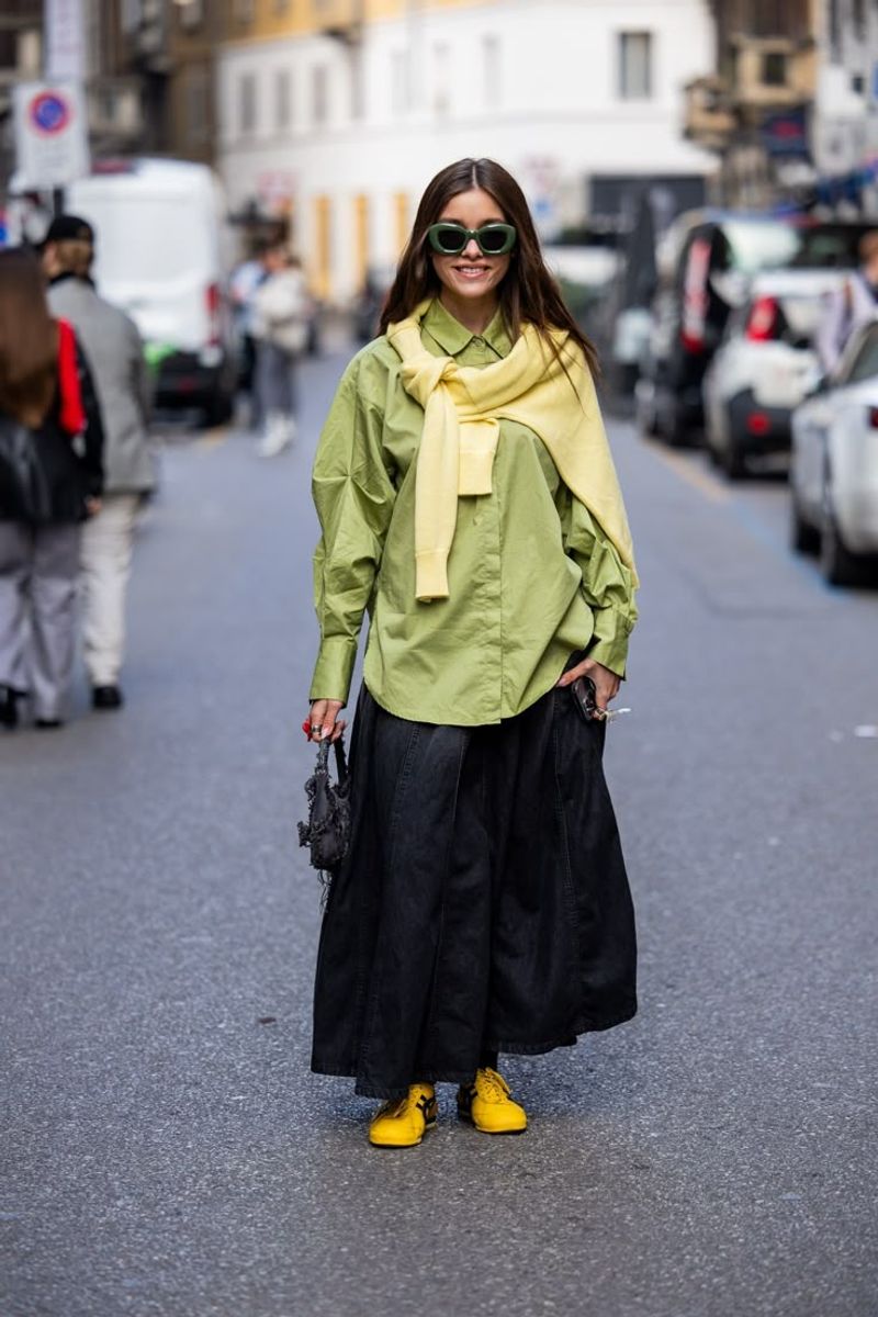 With a Maxi Skirt and Statement Button-Up