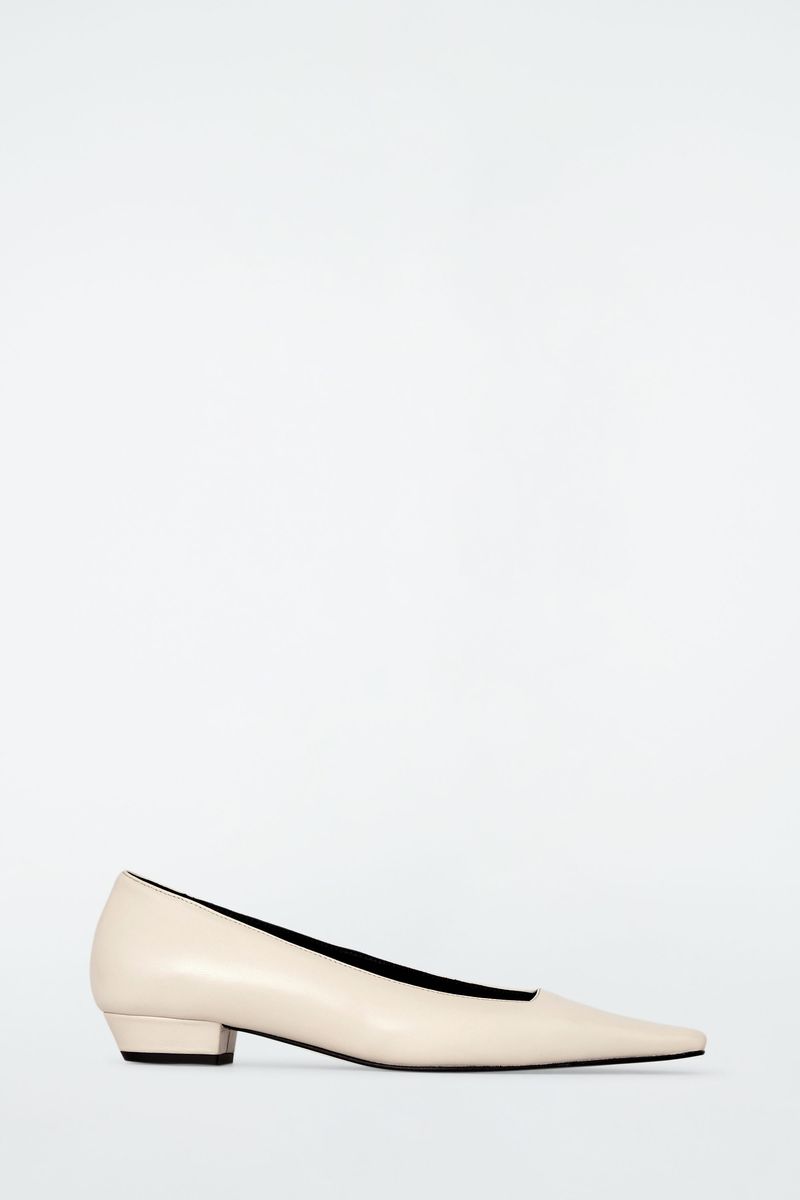 COS Square-Toe Leather Court Shoes