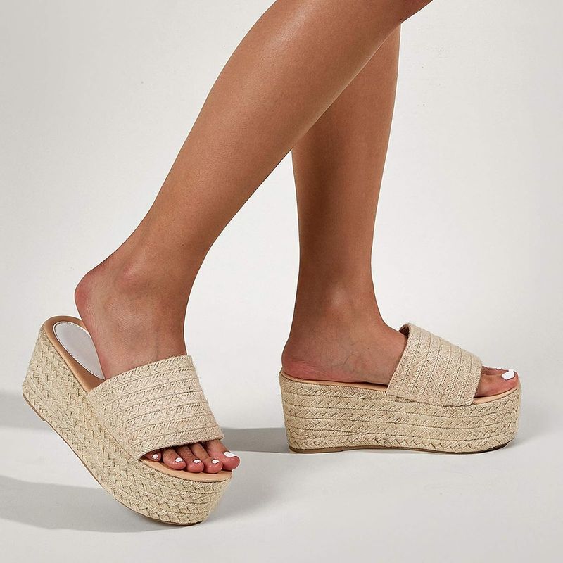 Erocalli Platform Espadrille Slide Sandals