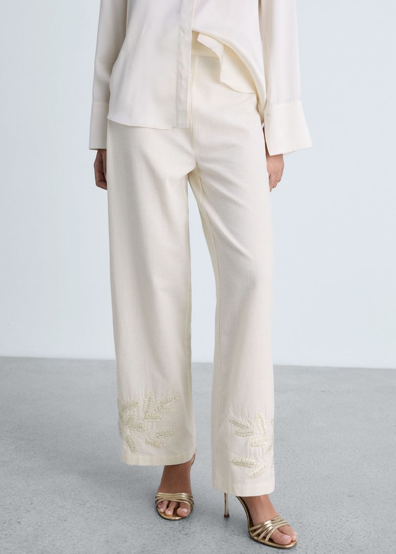 Mango Straight-Fit Cotton Pants