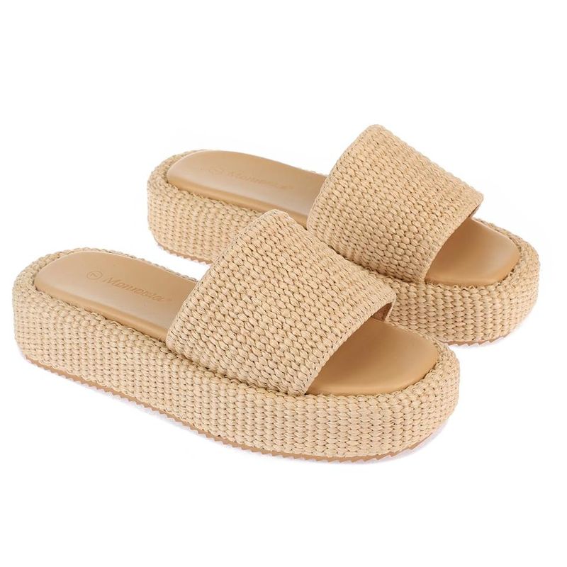 Sun-Ready Raffia Platform Sandals