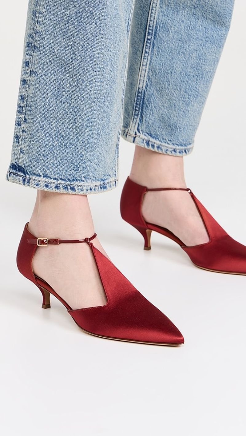 Emme Parsons Leandra Satin Point-Toe Pumps
