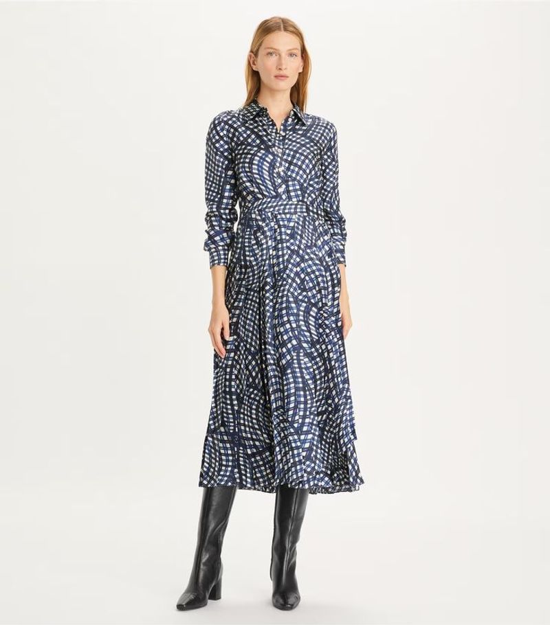 Tory Burch – Printed Silk Shirt Dress