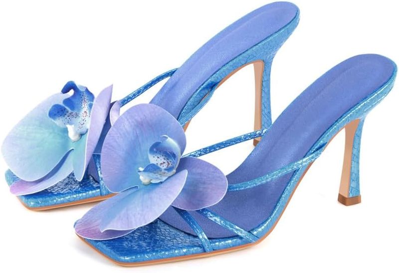 Amazon Floral Kitten Heeled Sandals