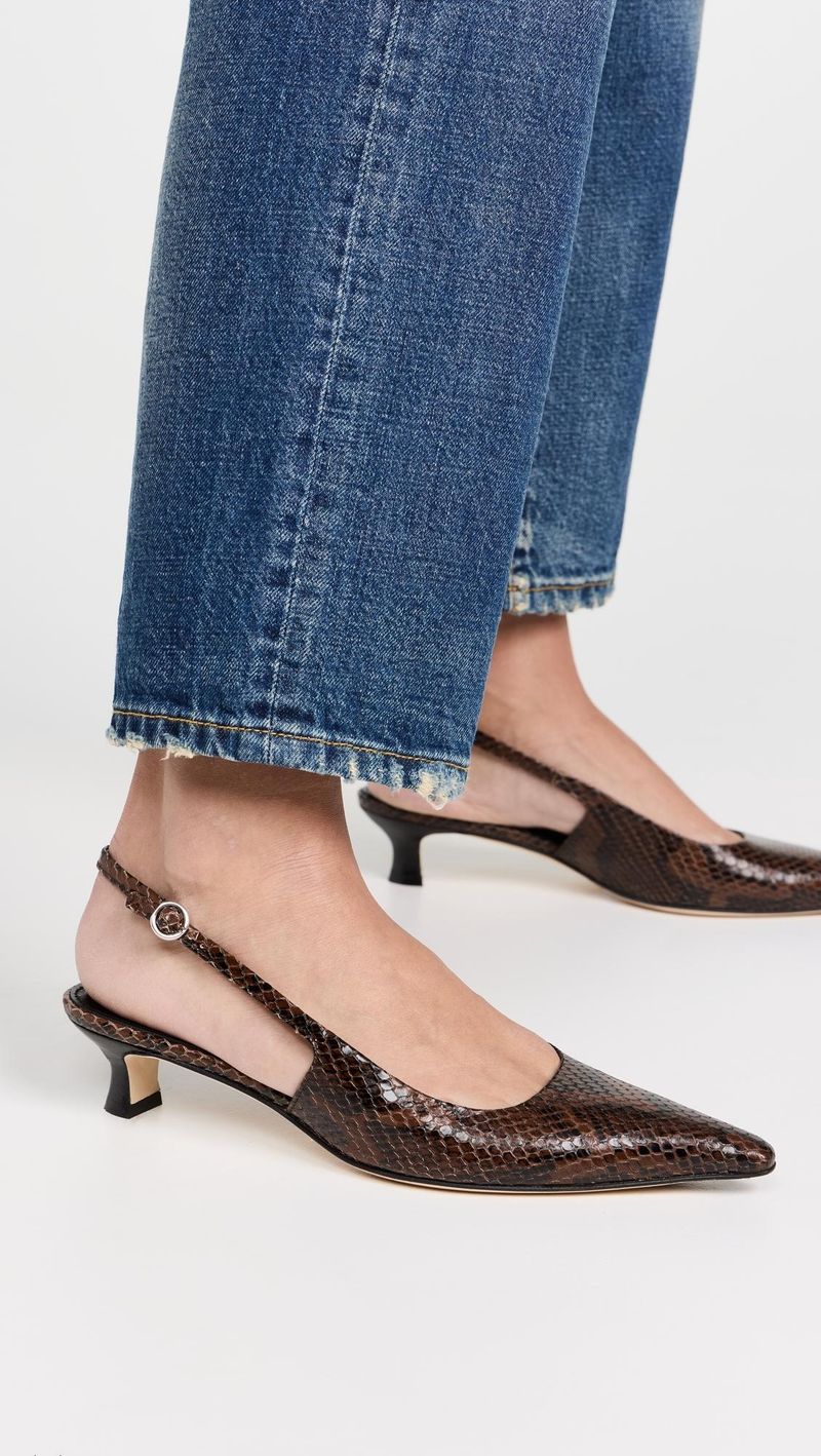 AEYDE Catrina Leather Slingback Pumps