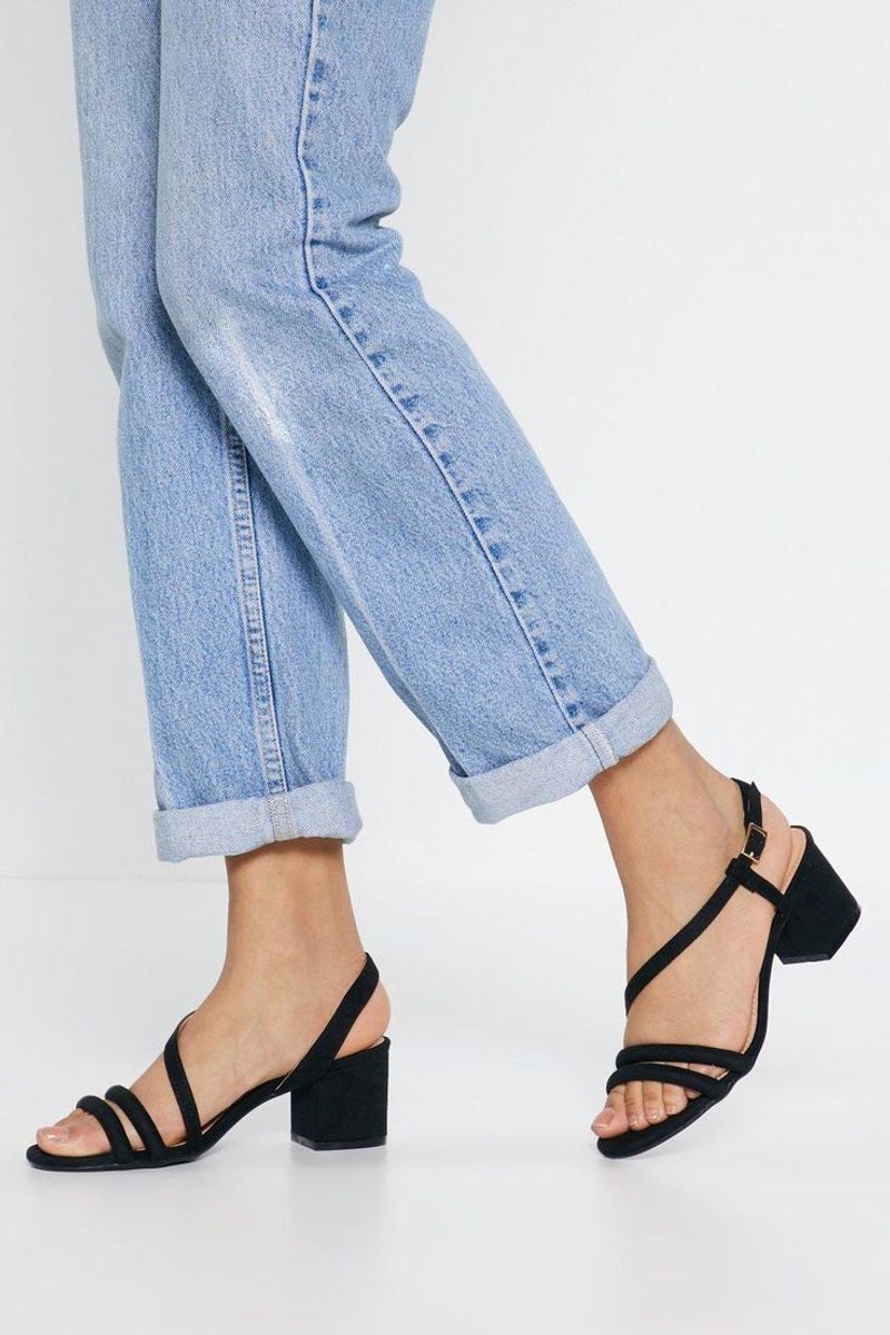 Nasty Gal Cross Over Block Heel Sandals