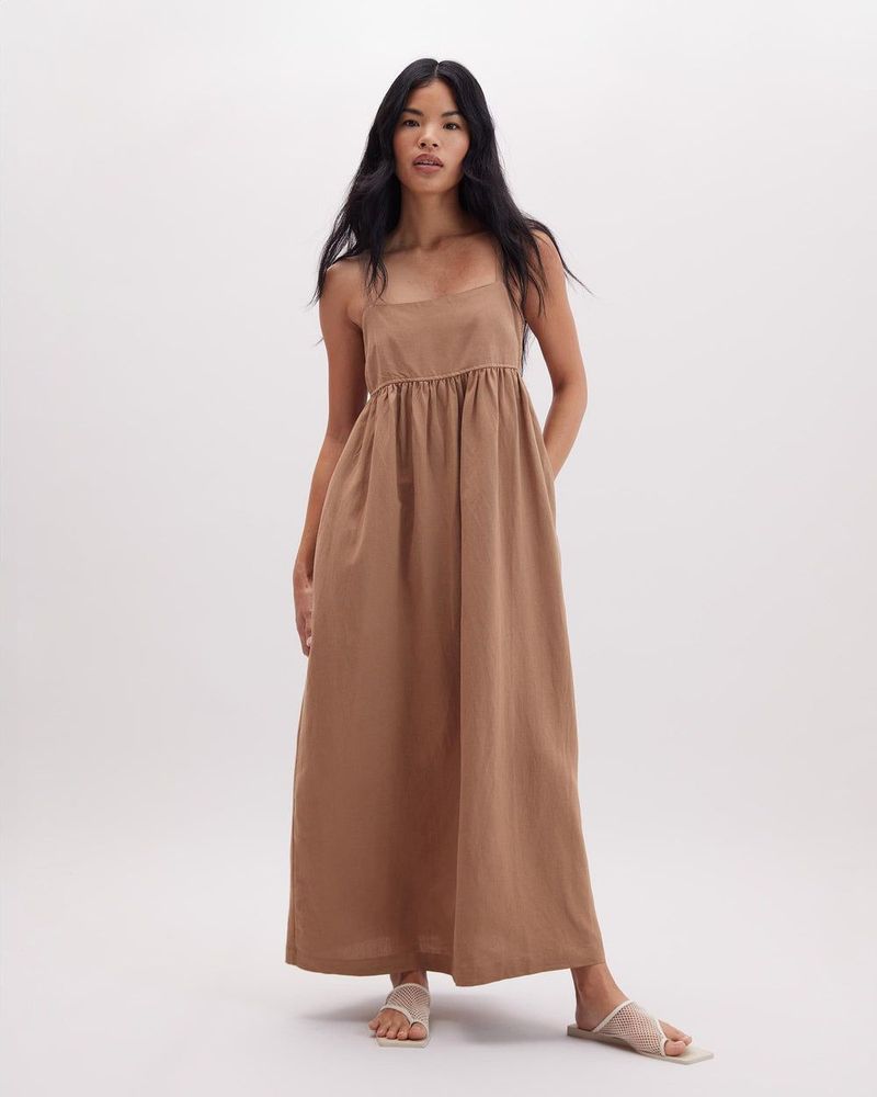 Uniqlo Linen Blend Camisole Dress