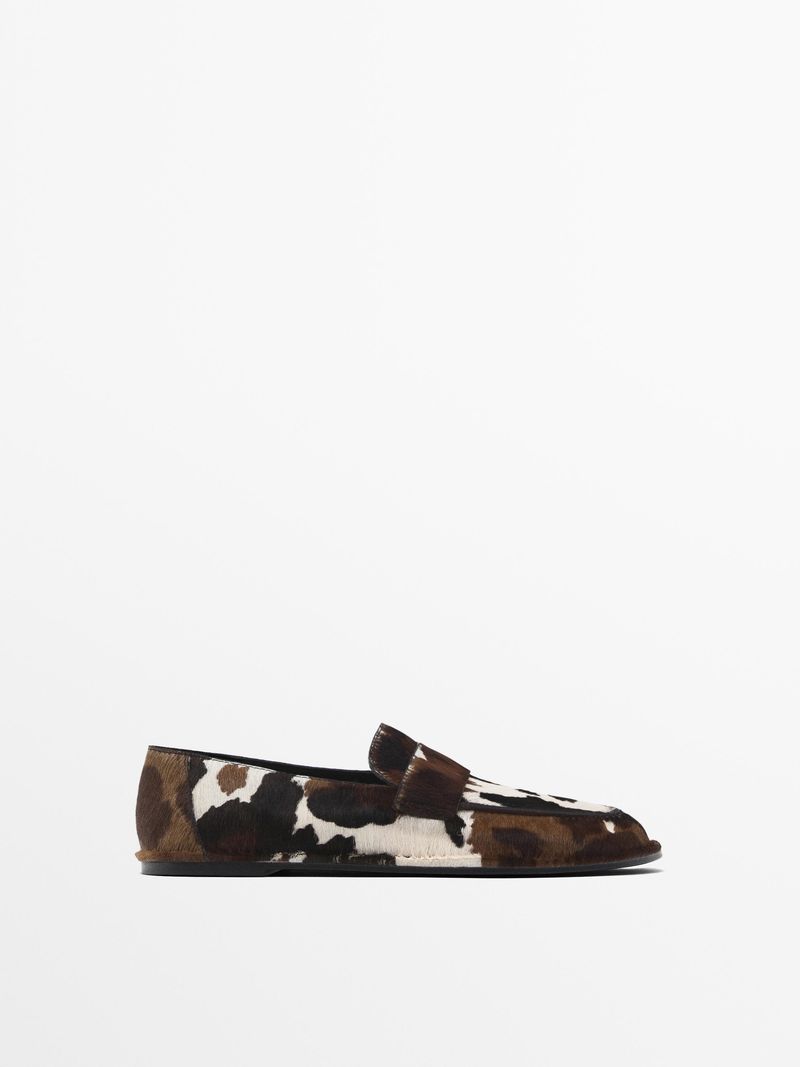 Animal Print Furskin Loafers – Multicolored