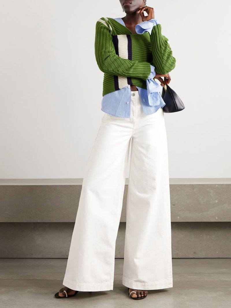 White Jeans + Minimalist Leather Slides