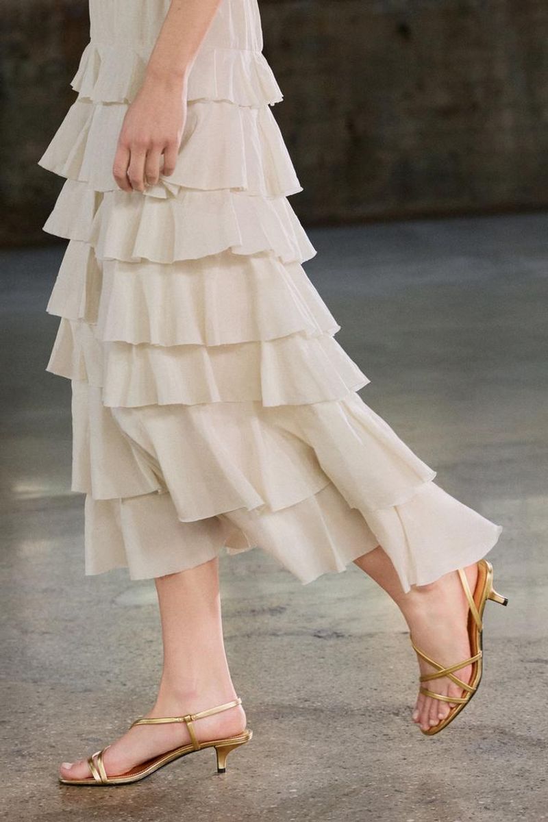 Zara Asymmetrical Kitten Heel Sandals