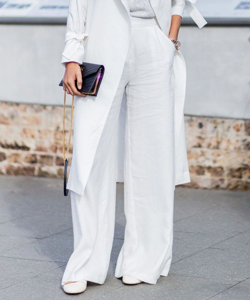 Wide-Leg Trousers + Ballet Flats