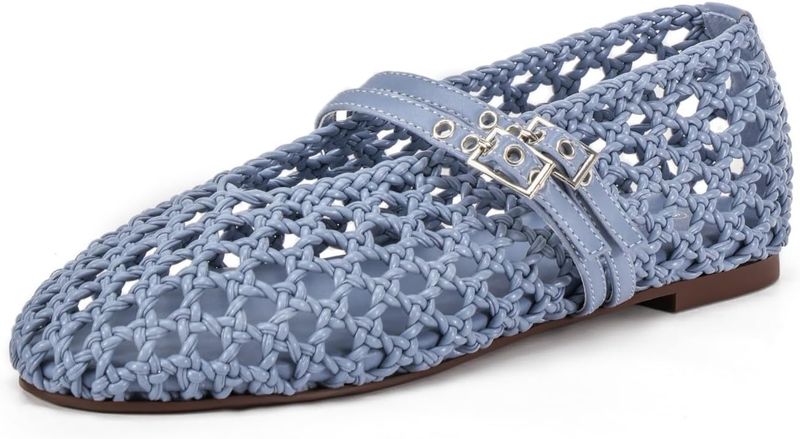 SHOBOO Woven Mary Jane Flats