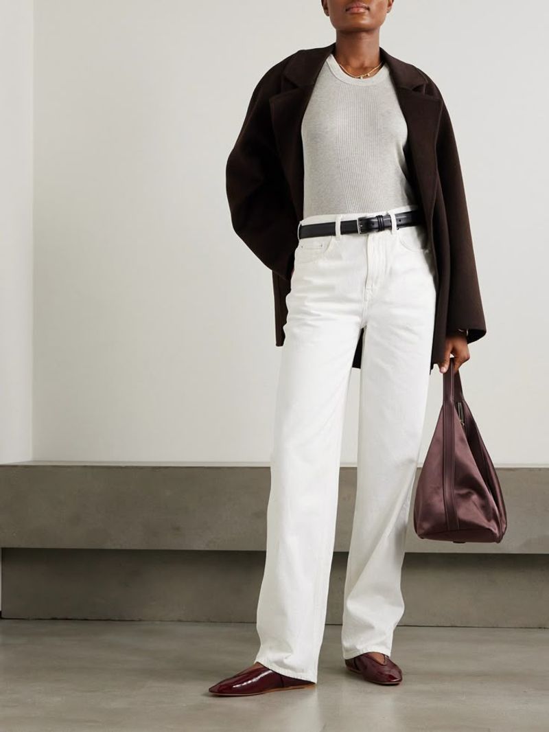 White Jeans + Pointed-Toe Flats