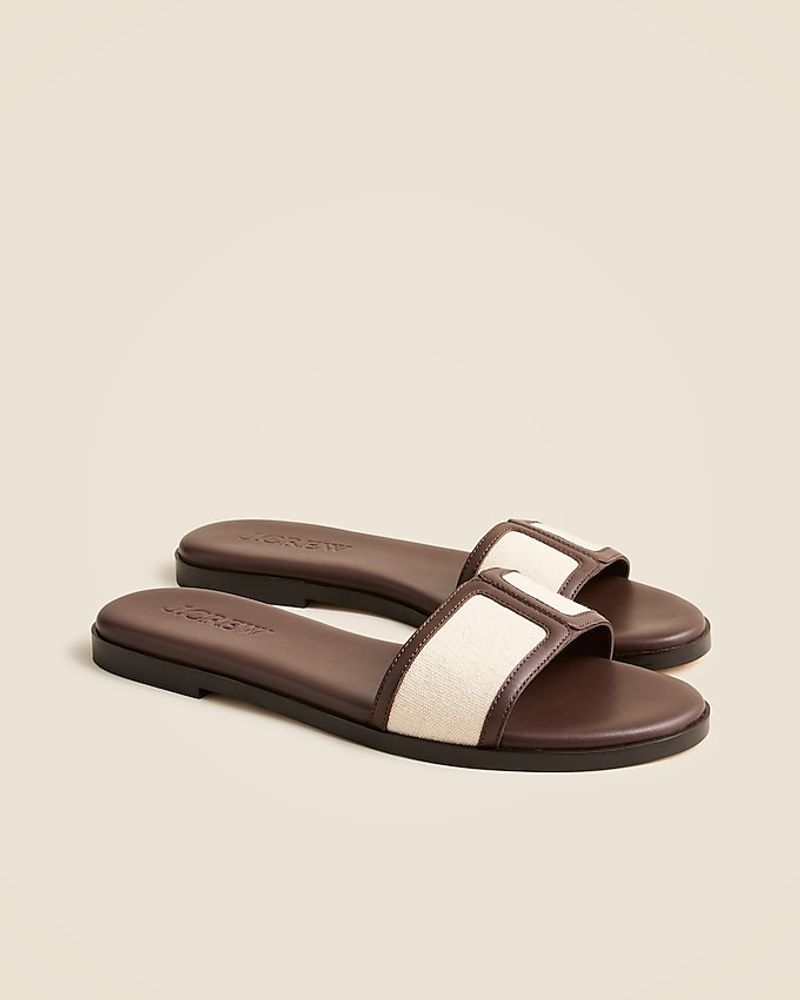 Georgina Canvas Leather Sandals