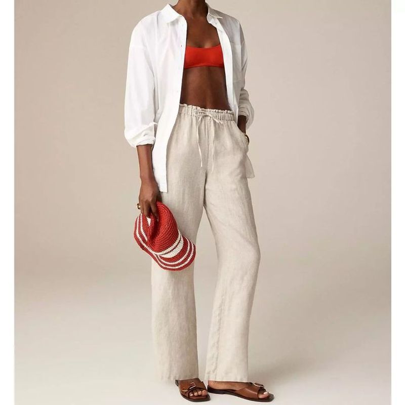 J.Crew New Soleil Pant in Linen