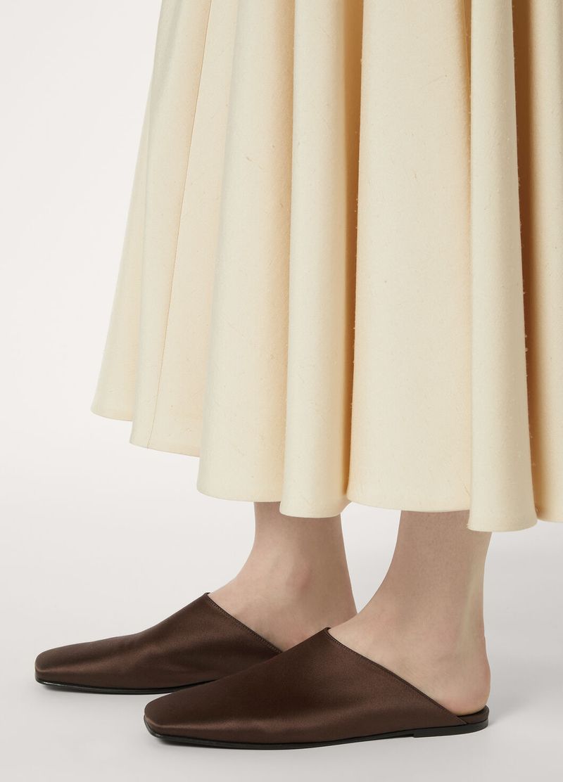 LORO PIANA Alba Satin Slippers