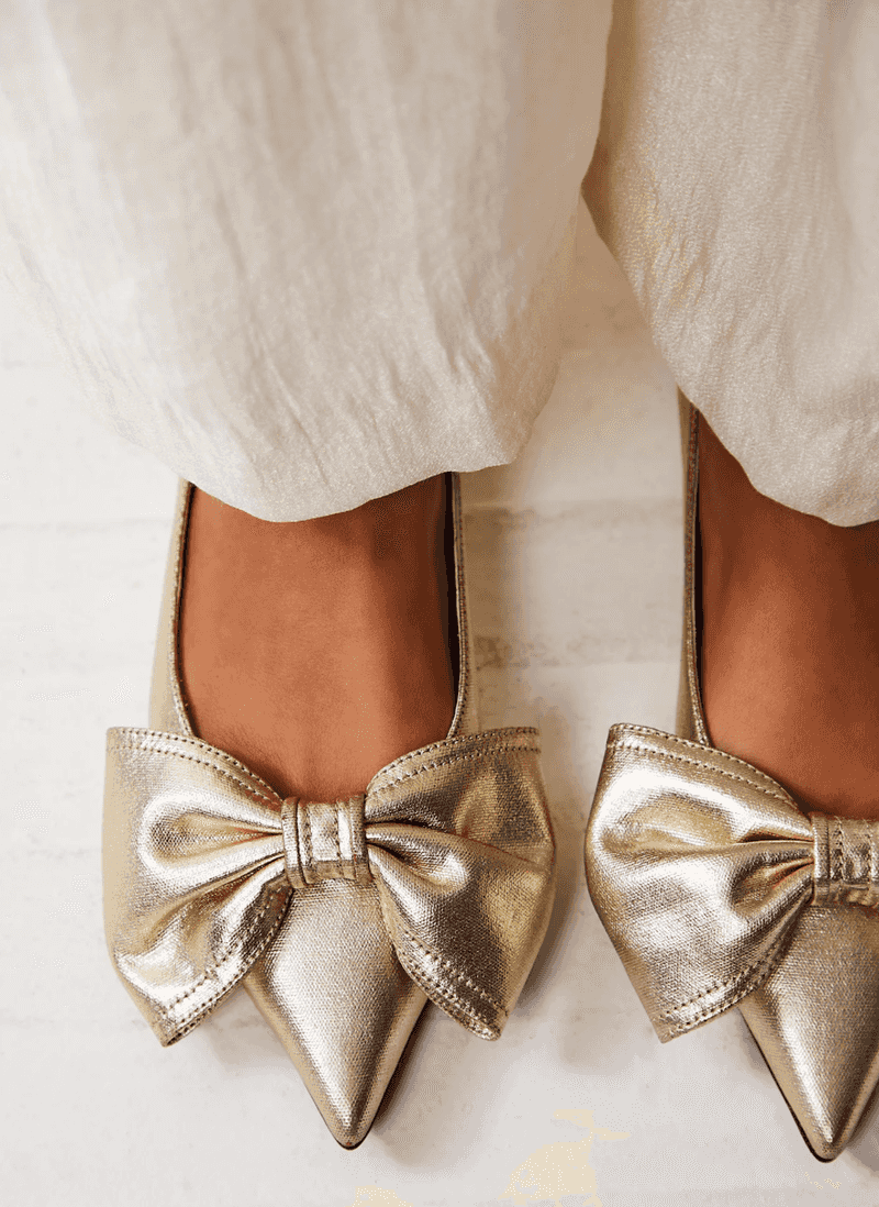 Ballet Flats with Oversized Bows