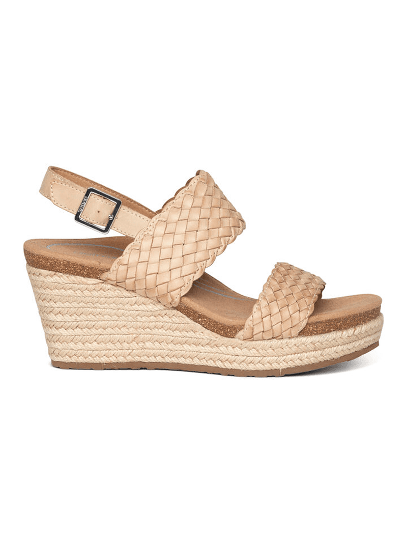 Aetrex Summer Woven Quarter-Strap Wedge