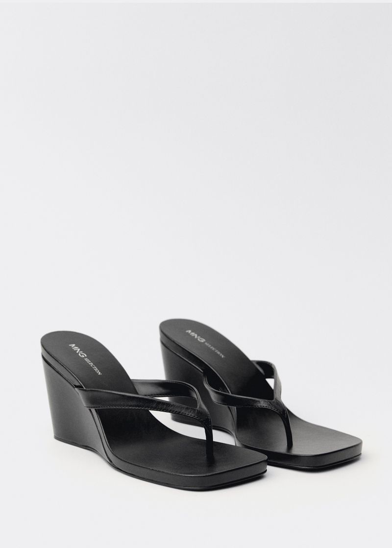 Mango Wedge Leather Sandals