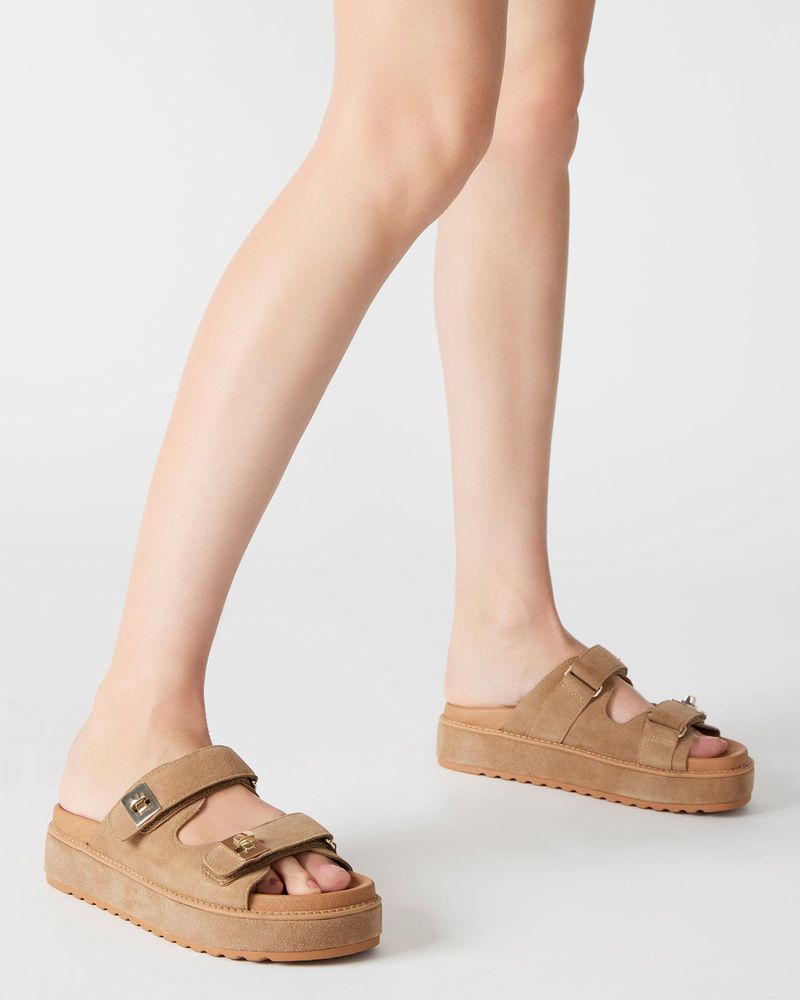 Heavy Platform Slides with Wide Logo Straps