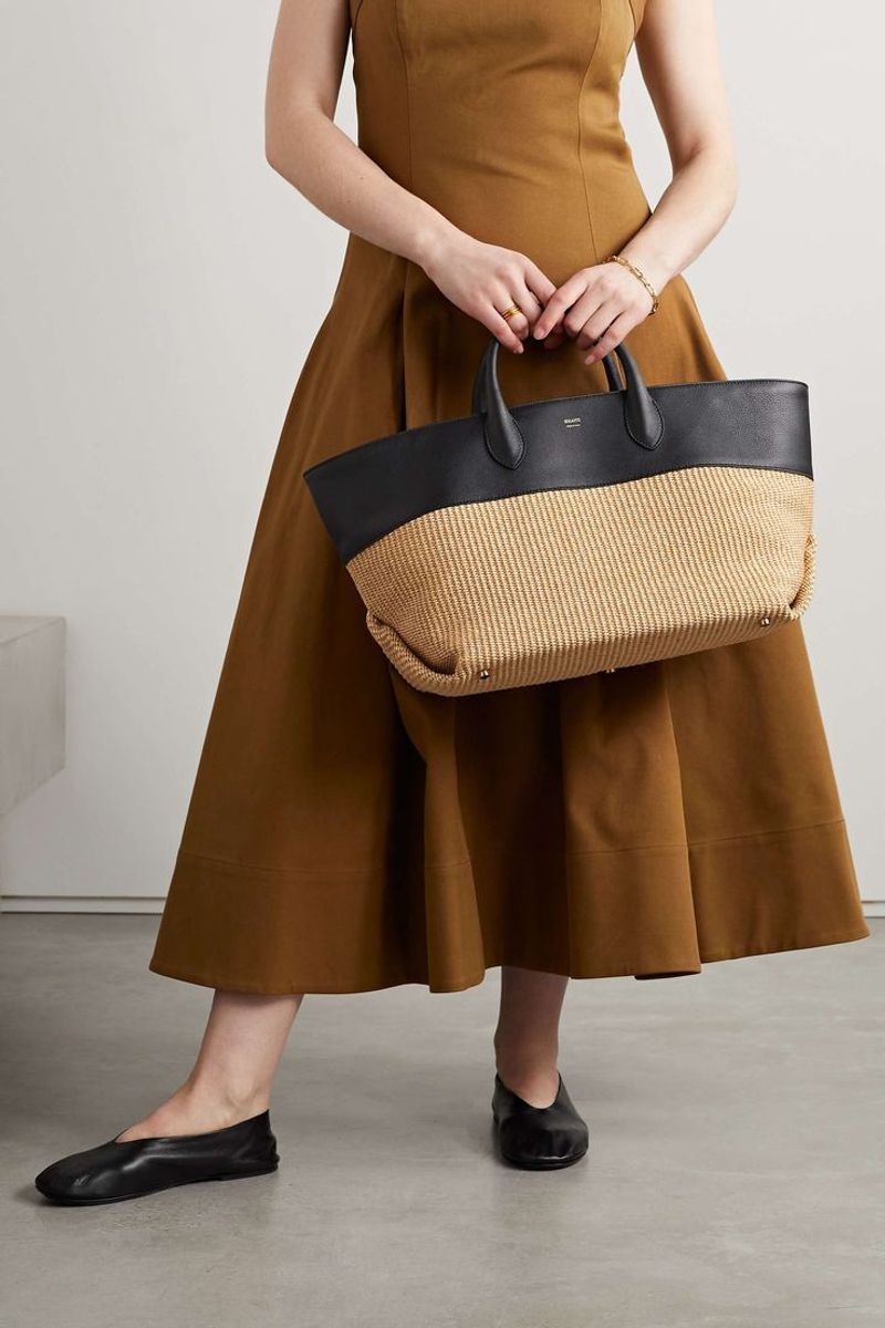 Ballet Flats + Raffia Tote