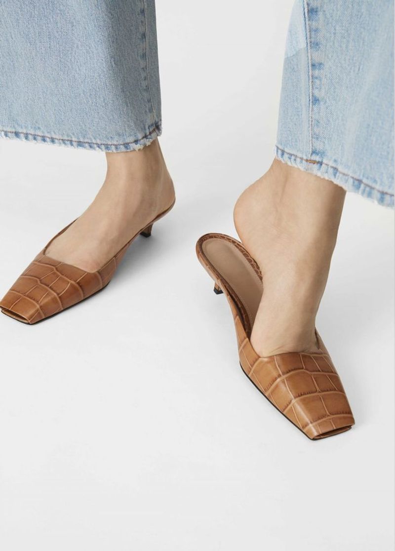 Totême Leather Kitten-Heel Mules